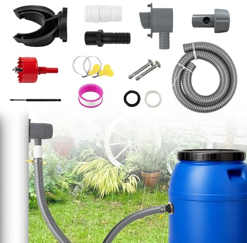Regenwassersammler Fallrohr/Fallrohr Regensammler – Geeignet für Rohrdurchmesser 70–110 mm, Regenwassersammlung für Dächer bis 80 m², wassersparend & umweltfreundlich