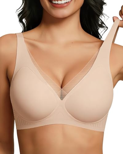 Happriue Jelly Bras for Women Non Wired Gel Bra | Mesh Push Up Seamless Wireless T-Shirt Bra with Soft Full Coverage and Support