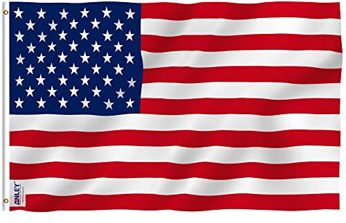 Anley Fly Breeze 3x5 Foot American National Polyester Flag - Vivid Color and Fade proof - Canvas Header and Double Stitched - Flags with Brass Grommets 3 X 5 Ft (Made in China)