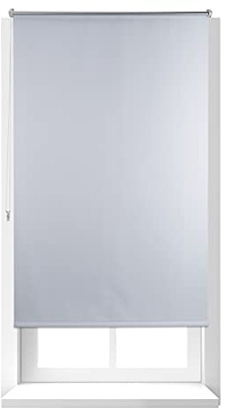 Relaxdays Estor Opaco Enrollable sin Taladrar, Tela-Aluminio, Ancho Tejido 96 cm, 100 x 160 cm, Blanco