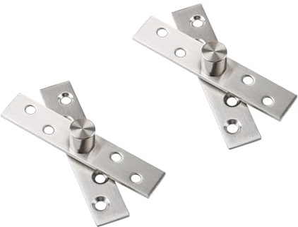 360 Degree Stainless Steel Concealing Hinges,2pcs Central Axis Hinge Pivot Hinge Rotating Hinge Door Pivot Hinges Up Down Shaft (Central Axis Hinge Large)