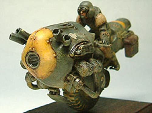 LIANGFANG 1/35 Motociclista (Longitud de la Motocicleta 80Mm) Kit de Modelo de Figura de Resina sin Montar sin Pintar