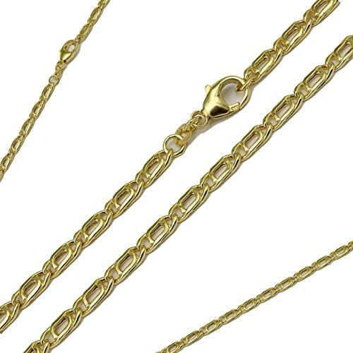G & J Goldkette Tigerauge 333 8Karat 3,00mm 45-50cm Echtgold Gelbgold Halskette Collier Gold für Damen Herren und Kinder Made in Germany (Länge: 50cm)