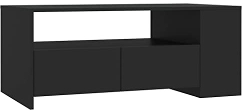 vidaXL Soffbord svart 102x55x42 cm konstruerat trä, sidobord, soffa bord, sido bord, litet bord, vardagsrum bord, soffmöbler, vardagsrum möbler