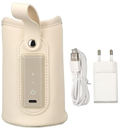 Funda Calentadora de Biberones, Pantalla LCD de Temperatura Ajustable, Botella de Leche Portátil USB, Protector de Calor para Aviones de Viaje Alimentación Con Leche En Polvo