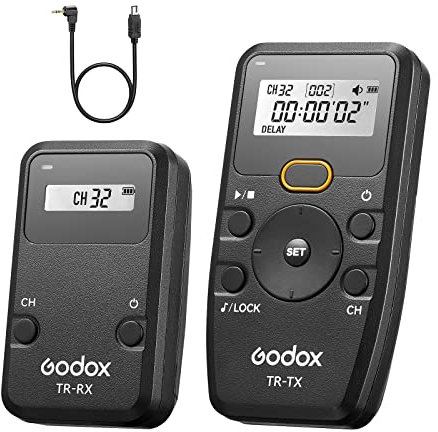Godox TR-N3 Wireless Timer Remote Control Compatible for Nikon, Shutter Release Remote with Transmitter Receiver and Shutter Cable, Image Stabilization and Exposure Timer Function