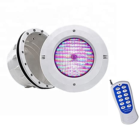 WZYJLyds Pool Beleuchtungen LED mit Nischen Par56 Poollicht IP68 Wasserdicht 12V AC RGB Einbaustrahler mit Fernbedienung für Unterwasserschwimmbecken, Whirlpool, Pool-Party(45W)