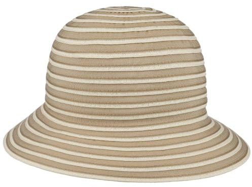 Lipodo Strohstreifen Glockenhut Zweifarbig Gestreift Damen Atmungsaktiv Frühjahr Sommer beige One Size