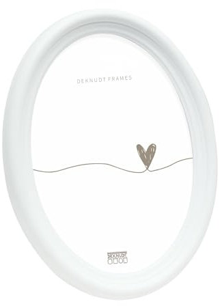 Deknudt Frames Cornice portafoto ovale, 18 x 24 cm, colore: bianco