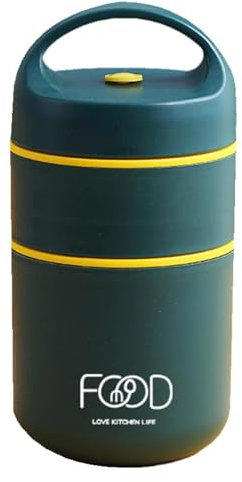 Conteneurs thermiques empilables pour le déjeuner, récipients thermiques empilables,Boîtes à lunch sous vide à double paroi à 2 niveaux pour et adultes | Boîte à lunch réutilisable, Double