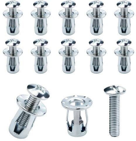 eupdd 50 Piezas Tacos para Cavidades: M4×20 Tacos Huecos, Tuercas en Forma de Pétalo, Fijaciones para Puertas Huecas, Tacos Huecos de Metal, Anclajes Metálicos para Cavidades, Plano de Metal