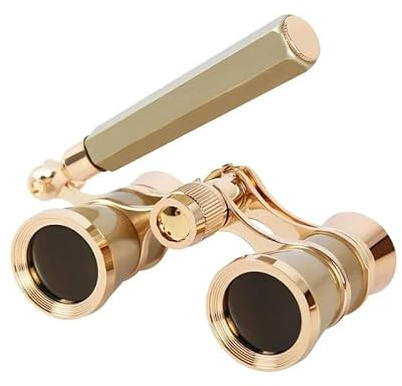 operatglas, 3 x 25 operatglas teaterglas glasögon med justerbara handtag för konsert performance teater kikare kvinnor flickor present (guld (färg))