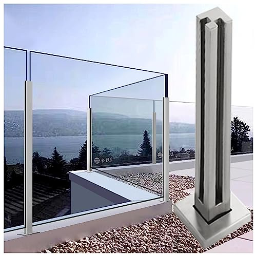 S Räckstolpsats för däck, uteplatser och trädgårdar – 134 cm genomskinliga stöd i elegant grå – hållbart staketsystem för säkra utomhusutrymmen och enkel installation