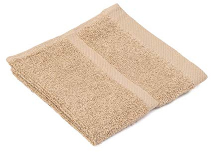 Gözze - Asciugamano Piccolo, Set da 4 Pezzi, Morbido e Assorbente, 100% Cotone, 30 x 30 cm - Cappuccino