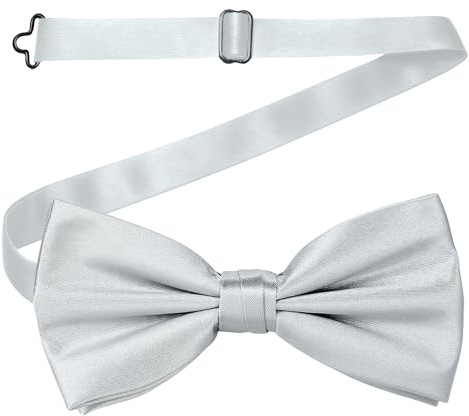 Trimming Shop Men's Adjustable Pre-Tied Bow Tie, Solid Colour | Plain Satin Polyester Neckwear For Men, Women & Kids, Formal Events, Business Parties, Cosplay & Fashion Accessories