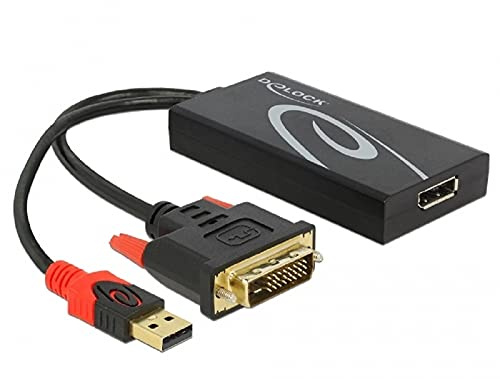 DELOCK Adapter DVI(24+1) -> DISPLAYPORT Schwarz 30CM Kabel