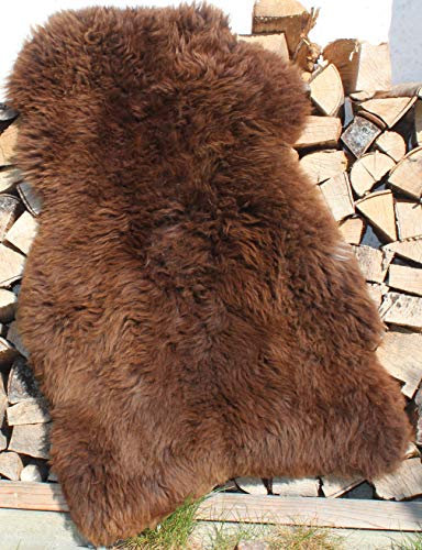Alpenfell Schaffell Braun Premium-Qualität Lammfell 90-100cm ökologische Gerbung