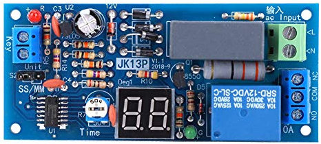 Module de Relais Minuterie, Temporisation Réglable, AC220V, 1.0W, Sortie 10A/250VAC, 10A/30VDC, 1 à 99 Secondes/Minutes, pour systèmes électriques
