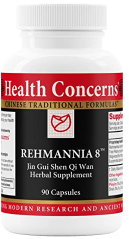 Health Concerns Rehmannia 8 - Kidney Cleanse Detox & Repair Supplement - Back Discomfort & Urinary Tract Health for Women & Men - Traditional Chinese Herbal Root Extract for Backaches - 90 Capsules