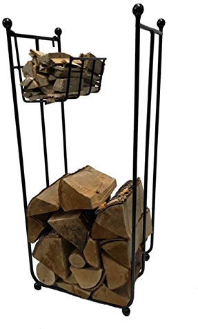 GAP GARDEN PRODUCTS Home and garden Metal firewood Log stand Rack With Free Kindling Basket (tall)