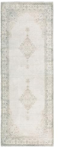 Kelim Vintage Teppich Wohnzimmer Sand 80 X 290 cm - Moderner Kurzflor Teppich - Super Soft