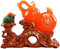 PHONME Feng Shui Statue Ornament Wu Lou/Hu Lu mit Geldfrosch Skulptur Luck Prosperity Home Decoration, Best Housewarming Glückwunschgeschenk,Rot Heimdekoration (Color : Red)