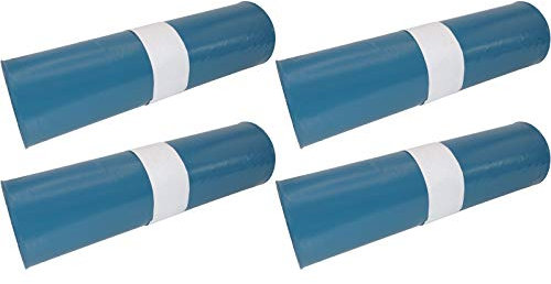 Hossi's Wholesale Bolsas de basura de 120 litros, 4 rollos de 25 unidades, bolsas de basura azules para residuos de casa, jardín y restauración, bolsas de basura resistentes a desgarros con grosor