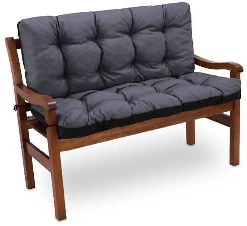 Amazinggirl Bankauflage Sitzkissen Outdoor Hollywoodschaukel Kissen 180 x 100 cm - Sitzpolster Bank Polster für Sitzbank Gartenbank und Paletten Bankkissen Indoor und Outdoorkissen Graphit
