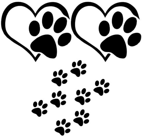 XMNIVATE 3PCS Paw Print Car Stickers, Black, PVC, Playful Classic, Sticker, Suitable for Cars and Motorcycles