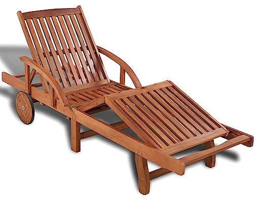 SFNIOKFG 2-teiliges Sonnenliegen-Set mit Tisch aus massivem Akazienholz, Chaiselongue-Sessel, Liegestühle für den Garten im Freien, verstellbar für Strand, Terrasse, Pool und Camp