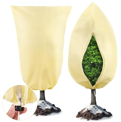 Jazlyvex 2 Stück Pflanzenschutz Winter,120x180CM Winterschutz für Palmen Frostschutz 70g/m² Kübelpflanzen Ppflanzen Winterschutz Draußen