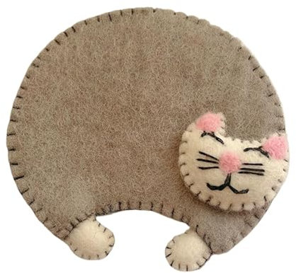 Sottobicchiere porta bicchiere in feltro, sottobicchiere di gatto | tappetino per tazza di bevande di sottobicchieri in feltro di gatto, sottobicchiere in feltro resistente al calore, per bar, tavolo,