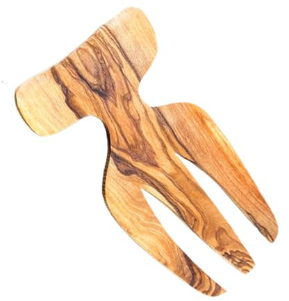 Pinze da insalata in legno con design ergonomico, gadget da cucina fatto a mano per mescolare e servire verdure, pasta e salse, strumento creativo per alimenti, molteplici usi