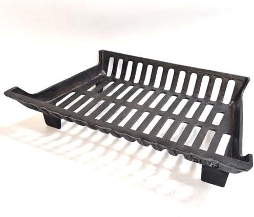 24'' Fire Grate for Open Fireplace | Large Heavy Cast Iron Fire Basket | Freestanding Coal Log Holder