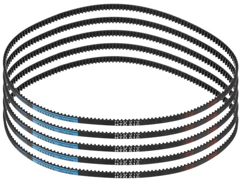 sourcing map 5 cinghie dentate HTD-3M in gomma, 170 denti, 510 mm di lunghezza x 6 mm di larghezza x 2,4 mm di altezza, puleggia ad anello chiuso, cinghia dentata