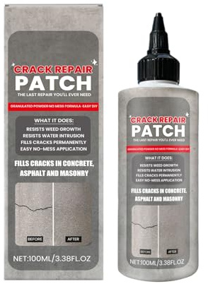 Sellador de reparación de grietas de hormigón: relleno de cemento líquido de 100 ml, compuesto de calafateo, pegamento sellador flexible impermeable de larga duración | Perfecto para pavimentos, pasar