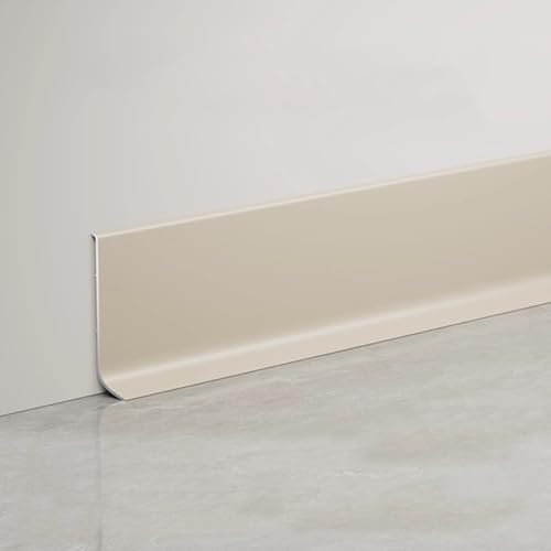 Golvgjutning i aluminium 125 cm 4 st enkel att installera och rengöra metallvägg och golvgjutning för heminredning äggnog färg 8 cm höjd perfekt för modern inredning