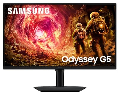 Samsung Monitor Gaming Odyssey G5 (S27FG506EU), Flat, 27, 2560x1440 (QHD), Fast IPS, 180 Hz, 1ms, Compatibilità G-Sync, HDMI, Display Port, Ingresso Audio, HAS, Pivot