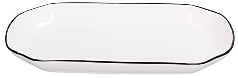 Jwthee 3 piatti da portata in ceramica da 30,5 cm, 550 ml, piatto da portata in ceramica bianca per zuppa di noodle, piatto di pesce, piatti ovali, piatti da portata in porcellana per