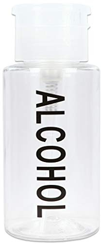 PANA 7oz Push Down Pump Dispenser Flip Top Cap Refillable Empty Bottle - Clear with Word Imprint - Lockable Travel Cosmetic Packaging Empty Bottle for Nail Polish Manicure