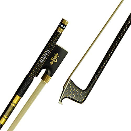 SURVEAL Violinenbogen aus Karbonfaser, 4/4, natürliches Syberien-Schwanz, mit elastischer und glänzender Oberfläche (4/4)