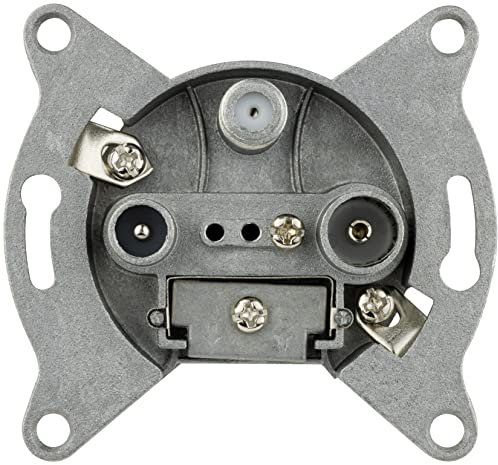 REV Technik SAT Dose - markenkompatibel mit Busch Jäger, Gira, Jung und Merten, Unterputz, silbern
