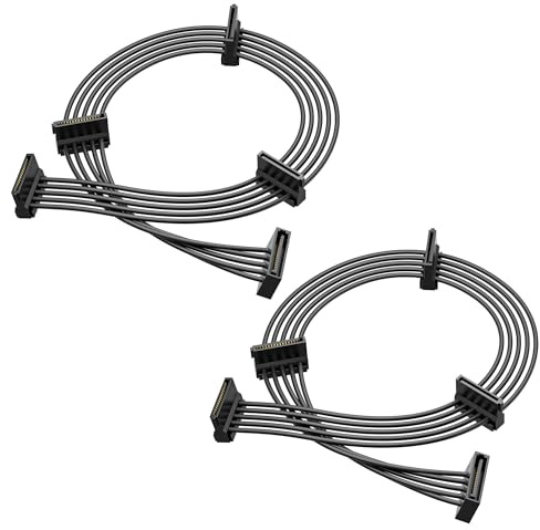 Cable Matters Power Splitter-Kabel SATA auf 4 SATA, 15-polig, 45 cm, 2 Stück