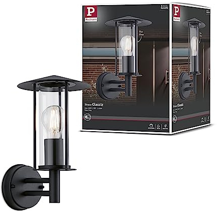 Paulmann 94398 Außenleuchte Außenwandleuchte Classic IP44 dimmbar Außenbeleuchtung Dunkelgrau Außenlampe Metall, Glas Gartenlampe E27
