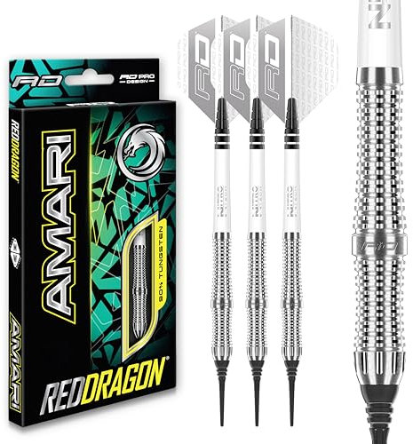 RED DRAGON Amari - 20 gram Tungsten Softip Wolfram Professional Darts Set mit Flights and Nitrotech Shafts (Stems)