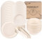ilauke 170Pcs Disposable Paper Plates and Cutlery Set, Party Tableware Including 40 Paper Plates, 50 Napkins, 20 Knives, 20 Spoons, 20 Forks, 20 Bowls for Birthday Wedding BBQs, Biodegradable