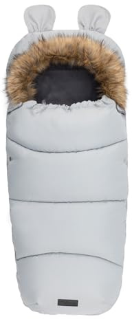 MoMi Sacco termico universale 45 x 95 cm ideale per le navicelle, passeggini, seggiolini auto, ovetti, bob, adatto sia per le cinture a 3 o 5 punti, cappuccio con finto pelo staccabile