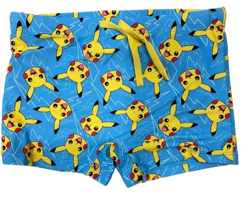 Fashion UK Costume Bambino Pokemon Pikachu Piscina - Boxer Mare Bambino - Pokeball - Poliestere ed Elastan - Ragazzo - Size Bambino