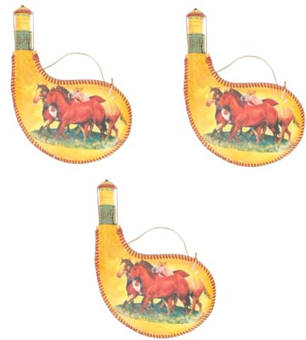 Garneck 3 Pièces Cruche à vin bouteille de whisky accessoire chasse flasque cantine à vin décoration bota portable cave à vin portable spécial flacon de bouteille d'eau accessoires pu