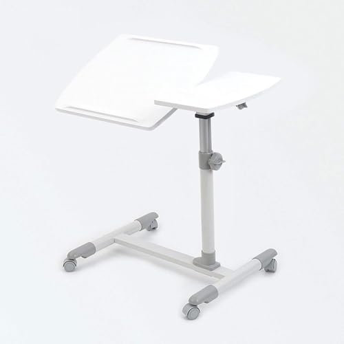 Tavolo da spuntino portatile a forma di C regolabile in altezza con ruote Tavolo da letto per comodino notebook e sedia regalo pratico per uso domestico